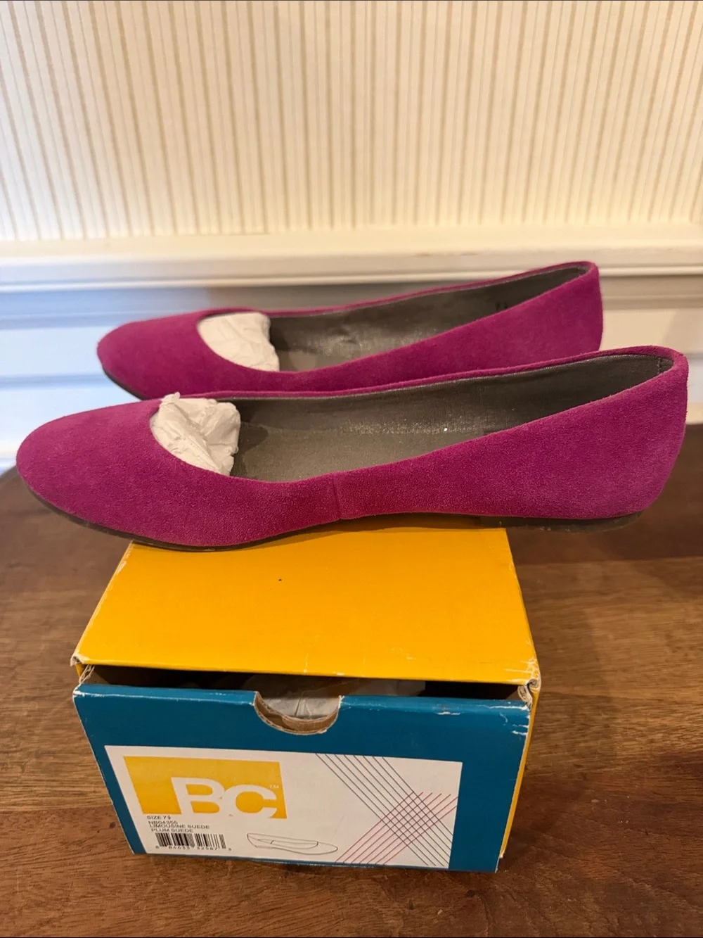 BC Footwear Magenta Suede Ballet Flats